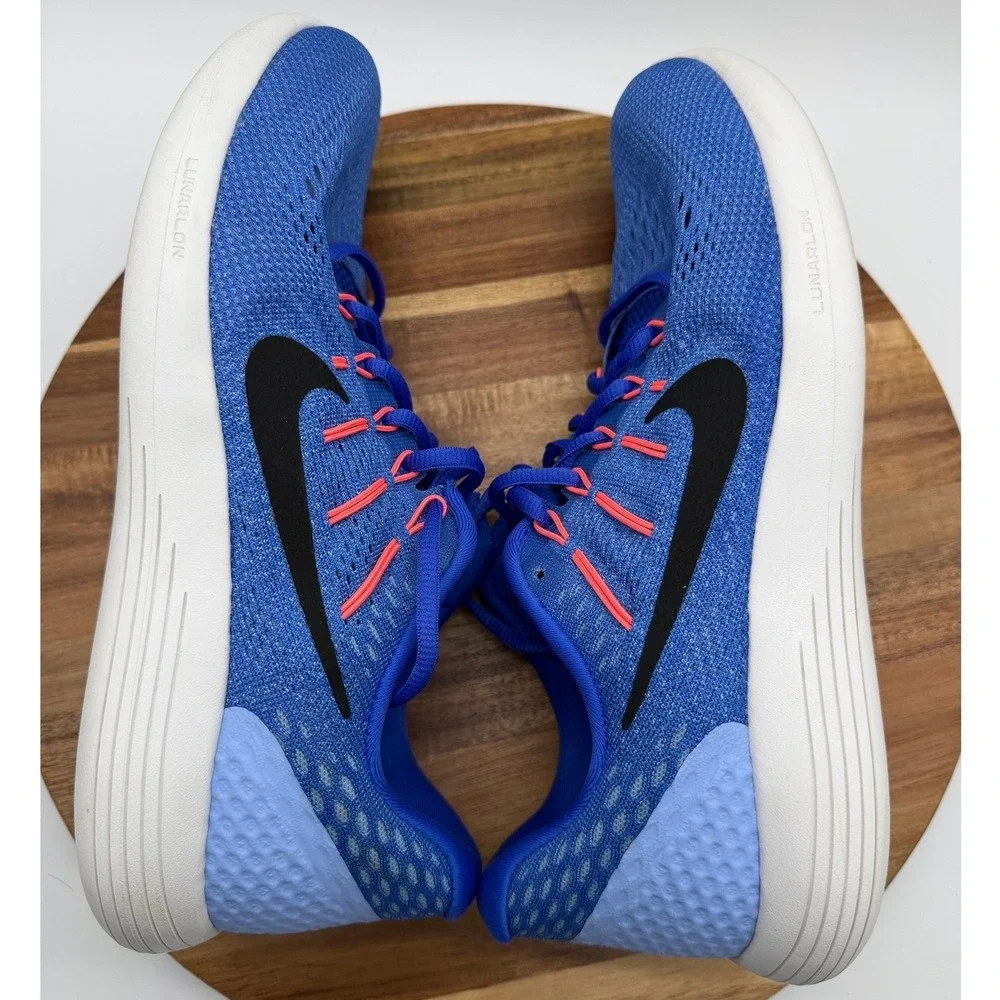 Nike‎ Lunarglide 8 Women's Size 9 1/2 Blue Pink Running Shoes 0390